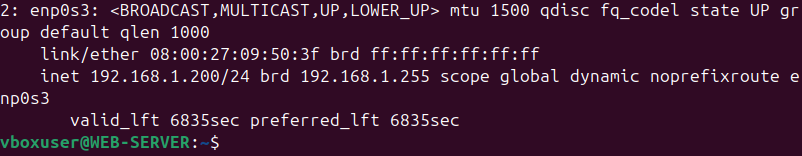 Web server IP configuration